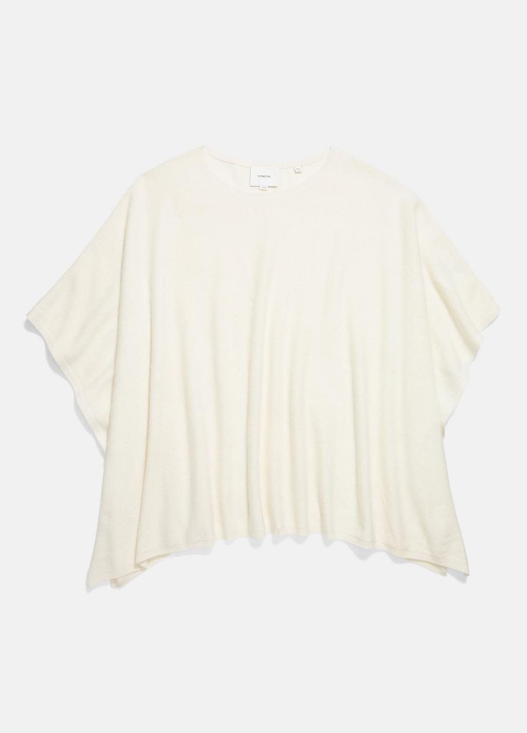 VINCE Reverse-Jersey Cashmere Boat-Neck Poncho in Sweaters