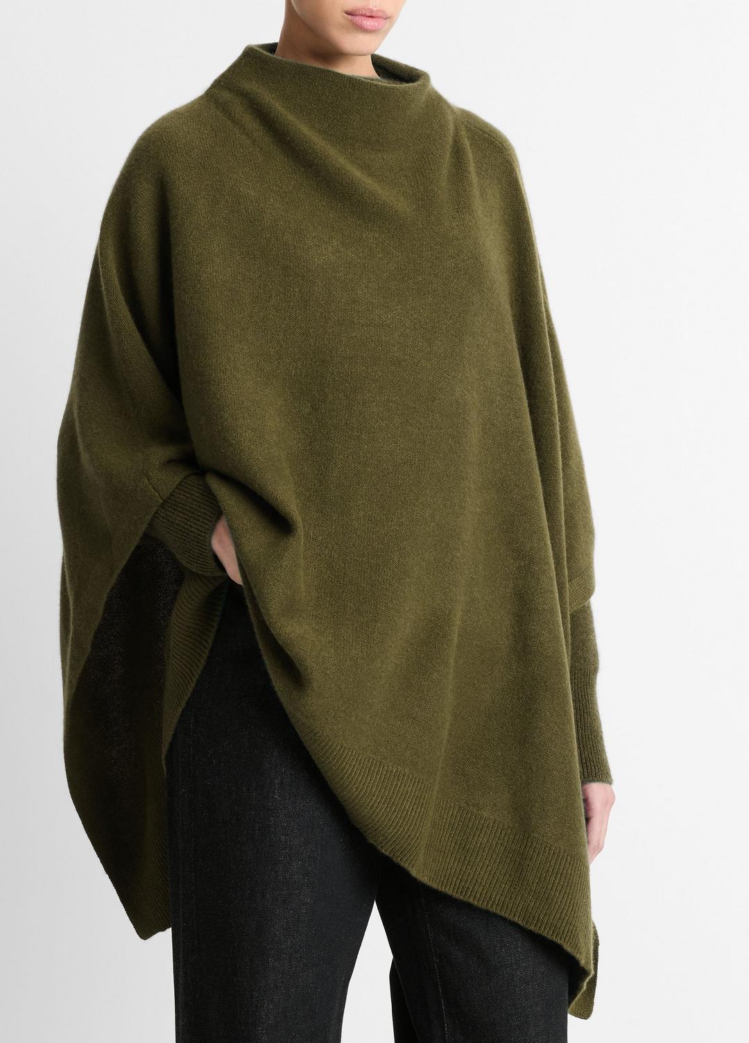 VINCE Merino Wool-Cashmere Funnel-Neck Poncho in Accessories