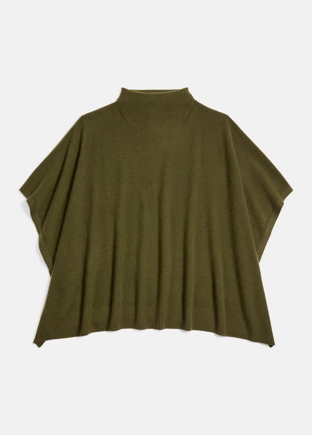 VINCE Merino Wool-Cashmere Funnel-Neck Poncho in Accessories