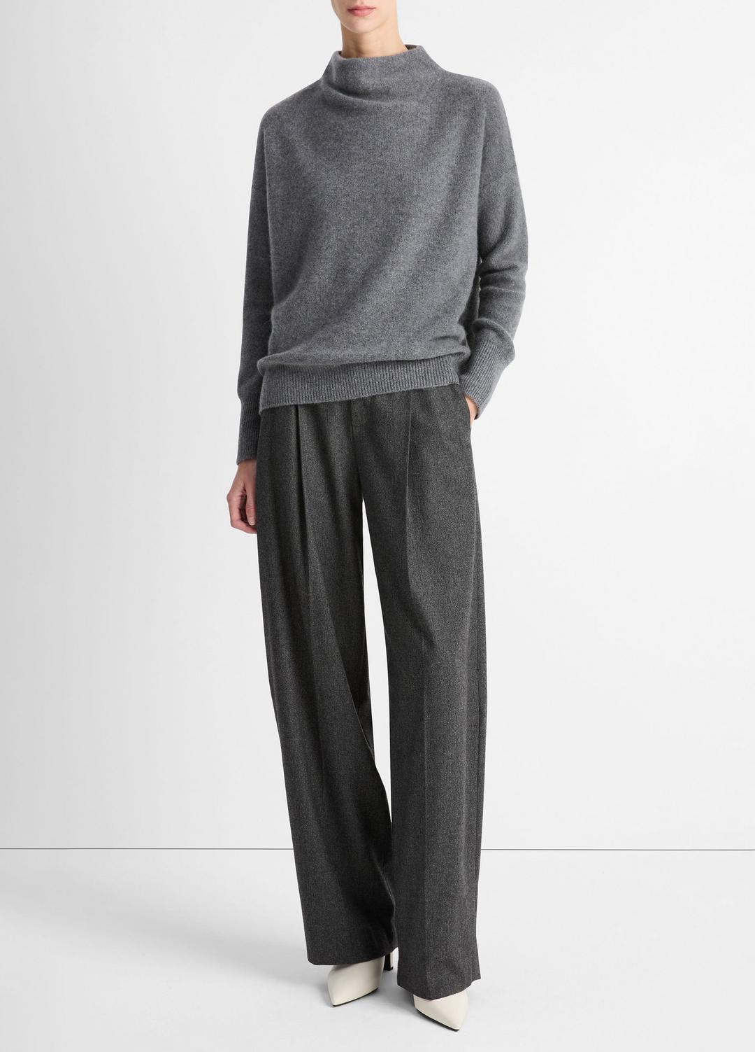 VINCE Plush Cashmere Funnel-Neck Sweater in Turtleneck