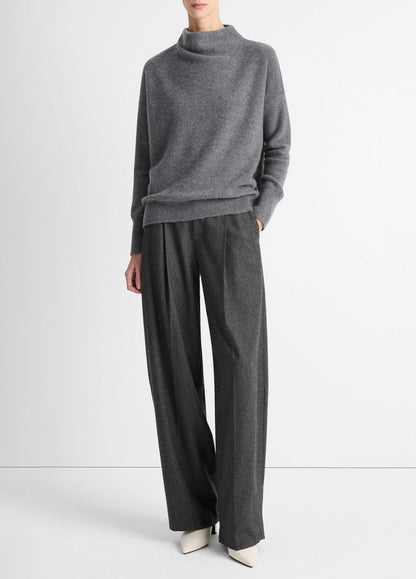 VINCE Plush Cashmere Funnel-Neck Sweater in Turtleneck