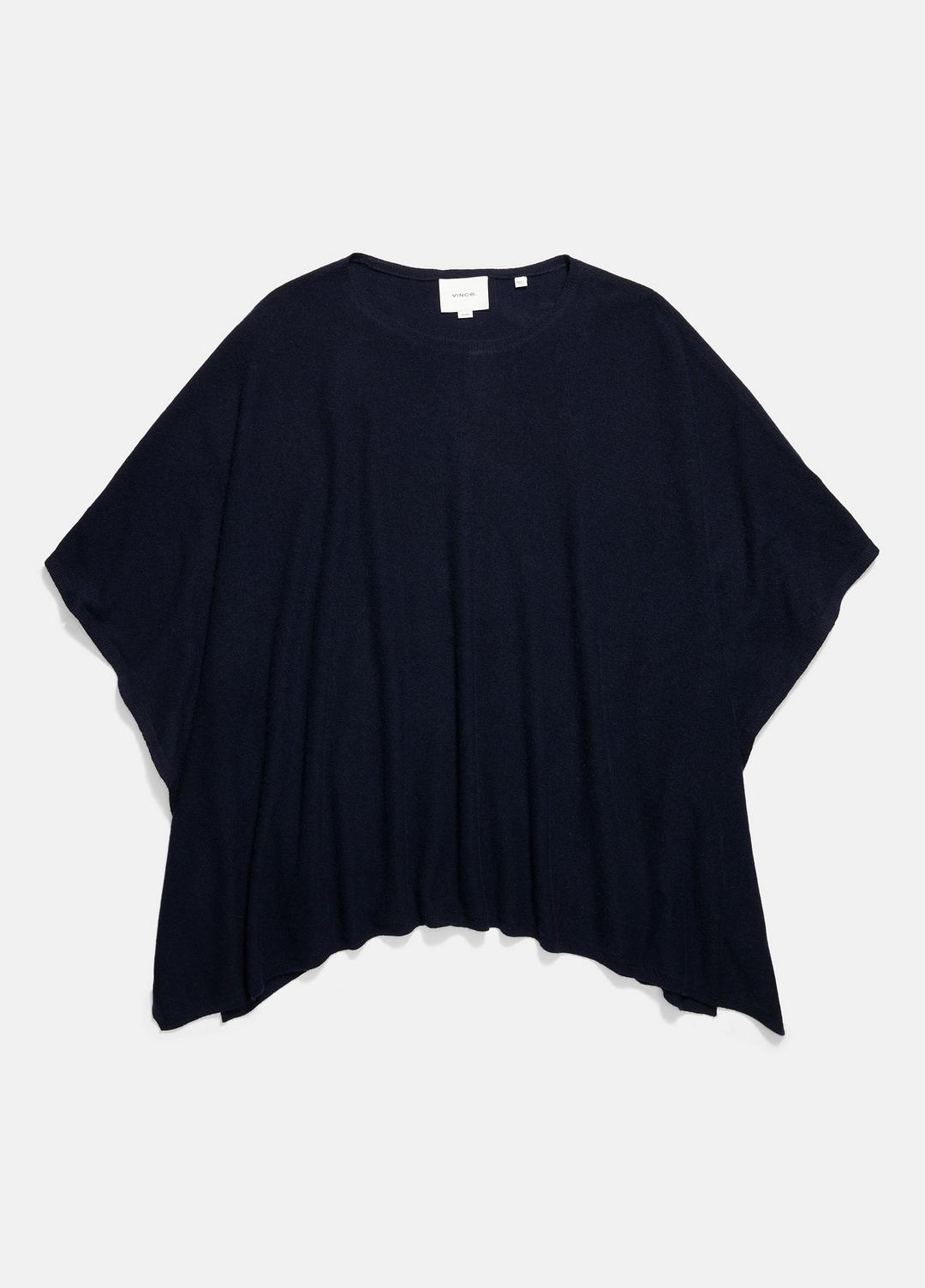 VINCE Reverse-Jersey Cashmere Boat-Neck Poncho in Sweaters
