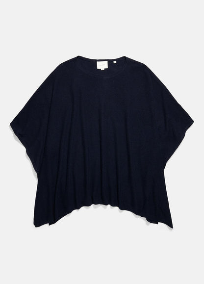 VINCE Reverse-Jersey Cashmere Boat-Neck Poncho in Sweaters
