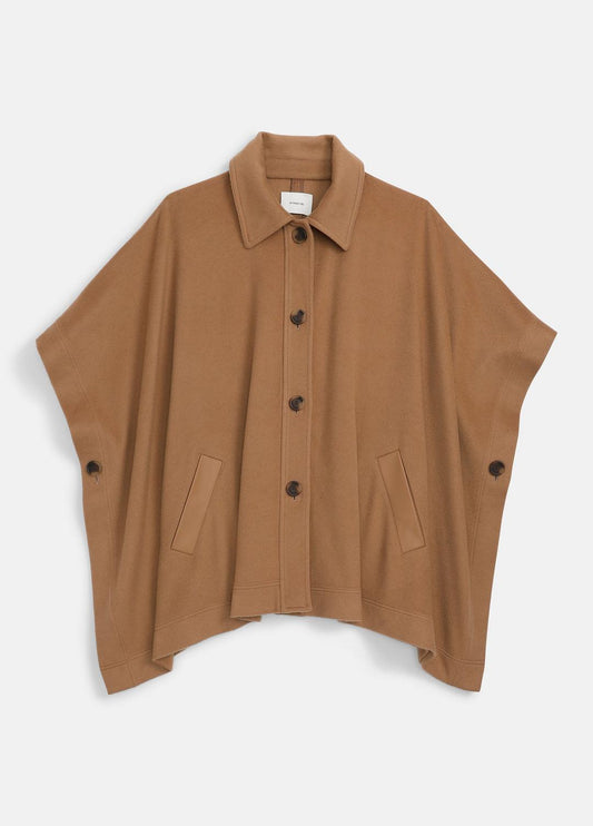 VINCE Leather-Trim Wool Cape in Accessories