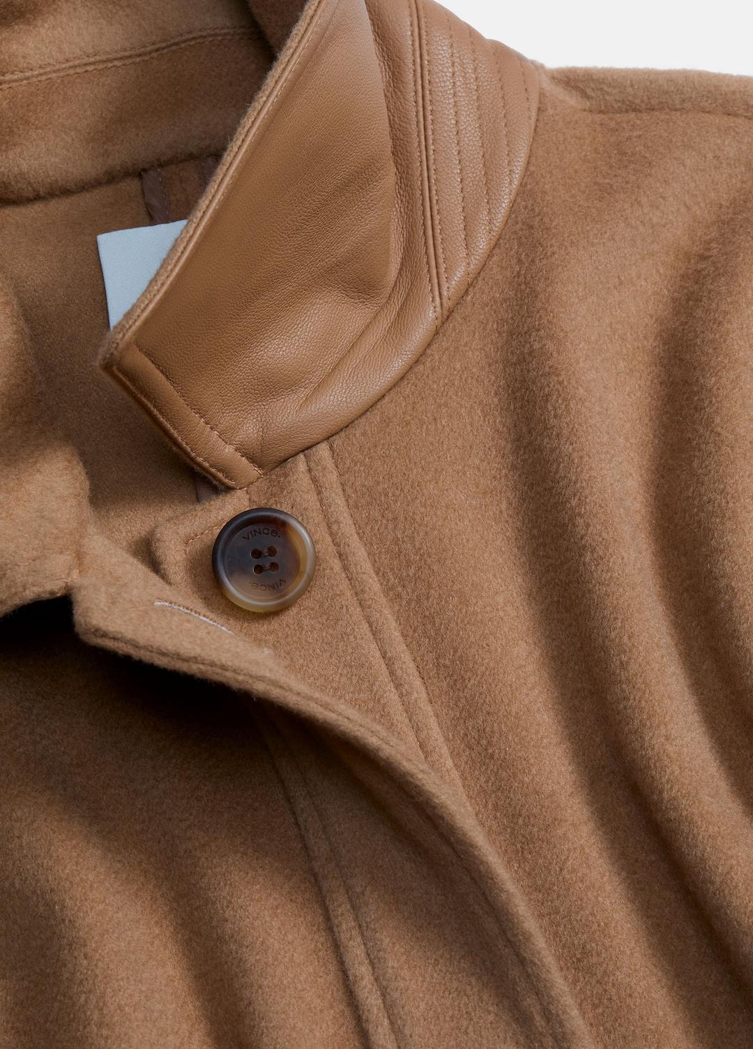 VINCE Leather-Trim Wool Cape in Accessories