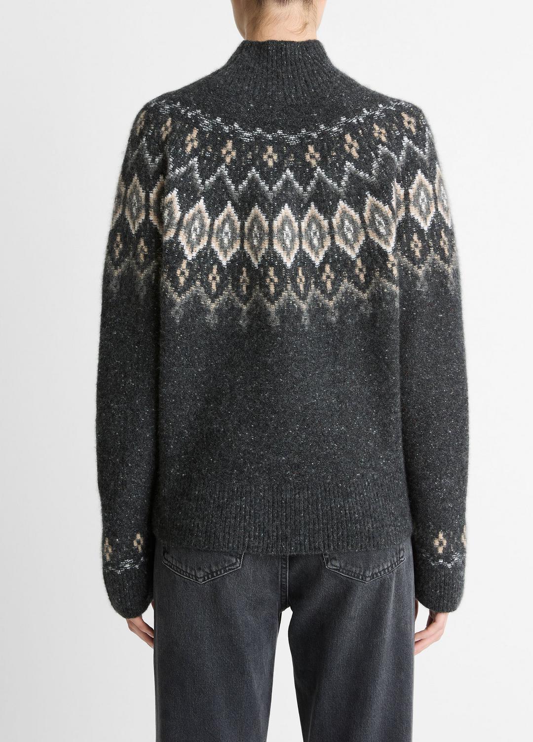 VINCE Fair Isle Donegal Cashmere Turtleneck Sweater in Turtleneck