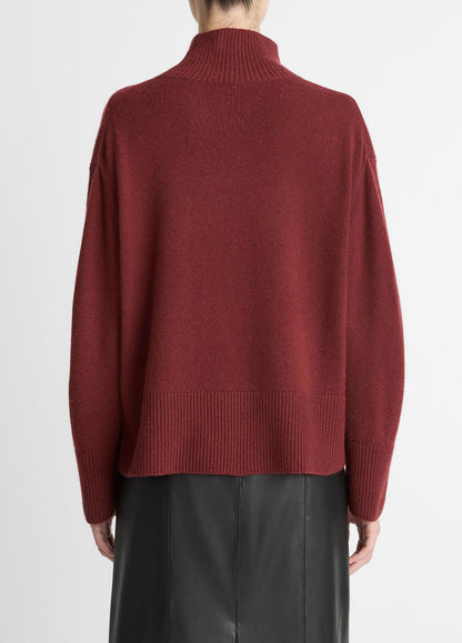 VINCE Wool-Cashmere Side-Slit Turtleneck Sweater in Turtleneck