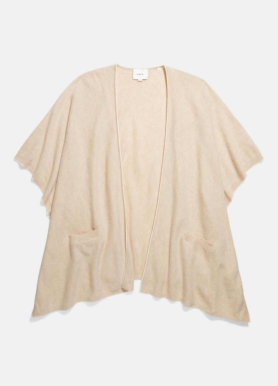VINCE Tipped Jersey-Knit Cashmere Cape in Sweaters