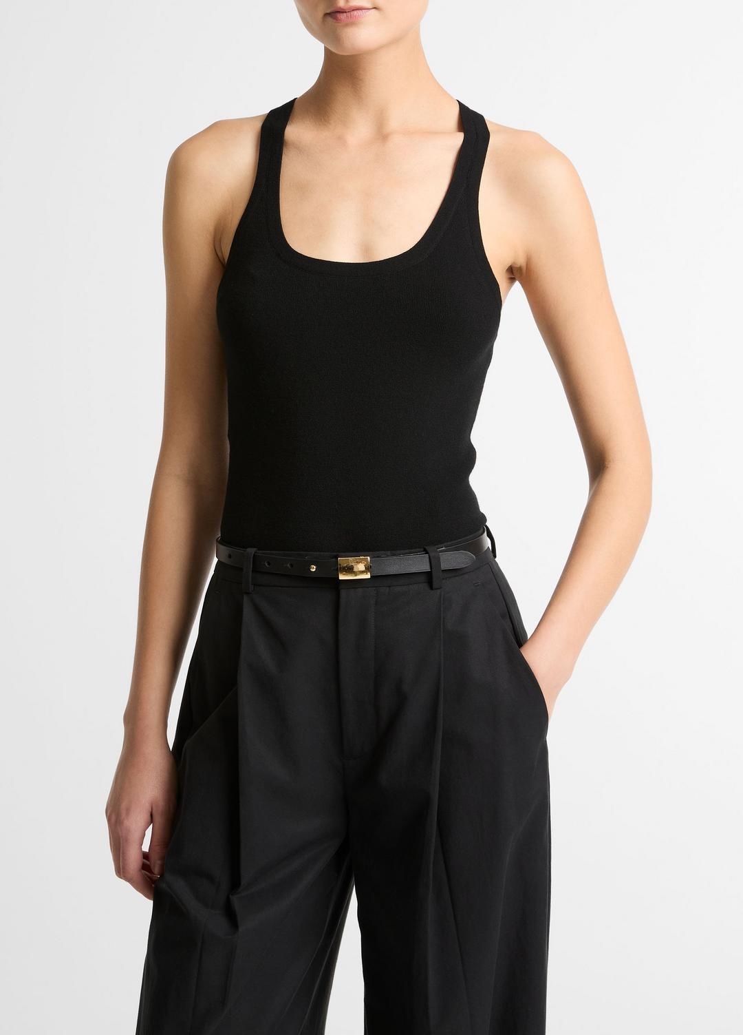 VINCE Milano-Stitch Scoop-Neck Sweater Tank in Tank Tops