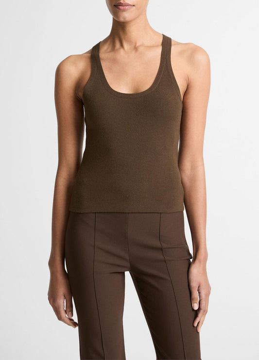 VINCE Milano-Stitch Scoop-Neck Sweater Tank in Tank Tops