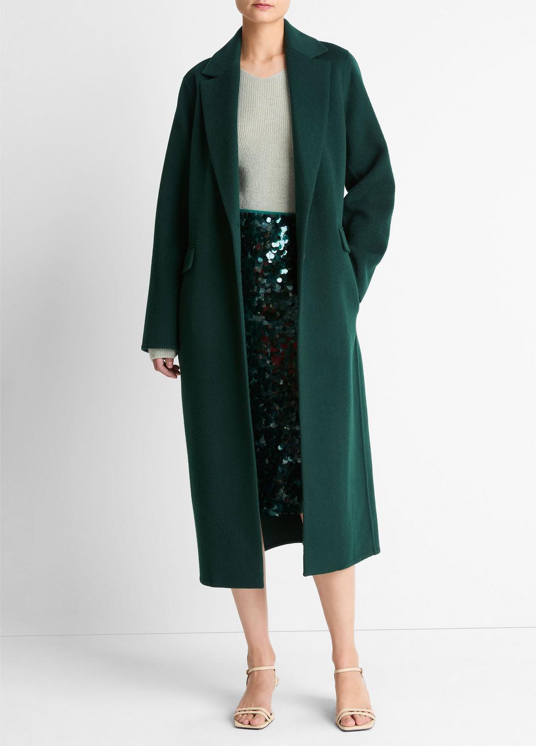 VINCE Wool-Blend Single-Breasted Coat in Coats