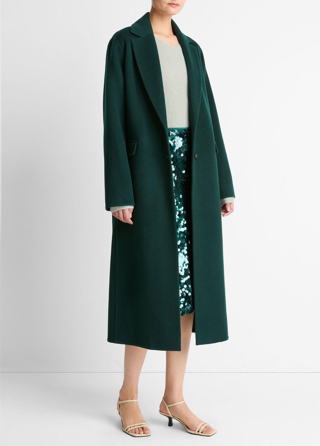 VINCE Wool-Blend Single-Breasted Coat in Coats