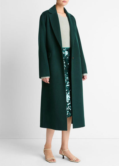 VINCE Wool-Blend Single-Breasted Coat in Coats