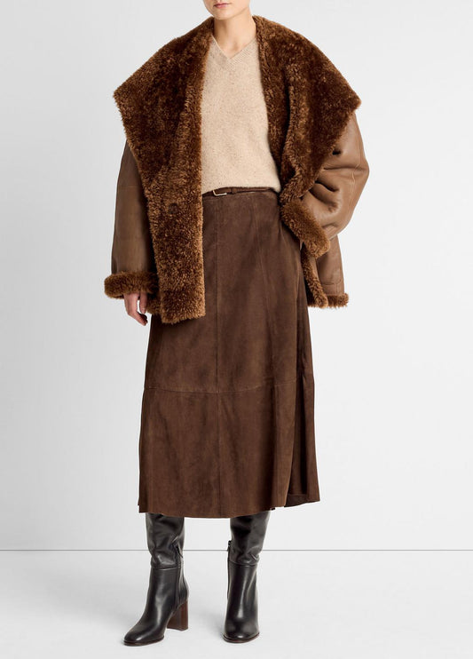 VINCE Shearling Hooded Jacket in Jackets