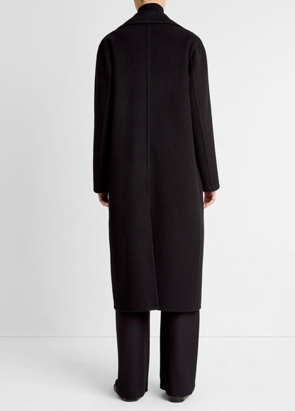 VINCE Wool-Blend Double-Breasted Long Coat in Coats