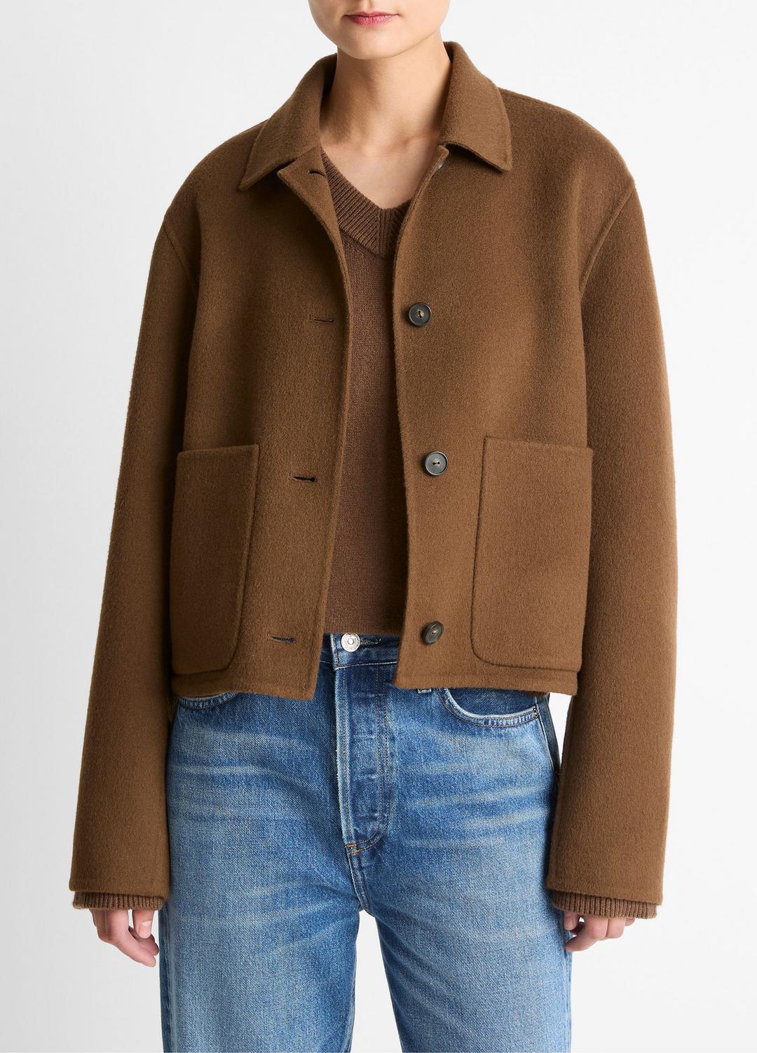 VINCE Wool & Cashmere-Blend Short Jacket in Jackets
