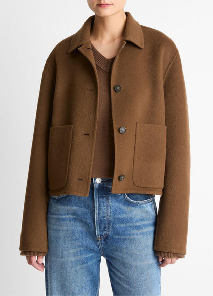 VINCE Wool & Cashmere-Blend Short Jacket in Jackets