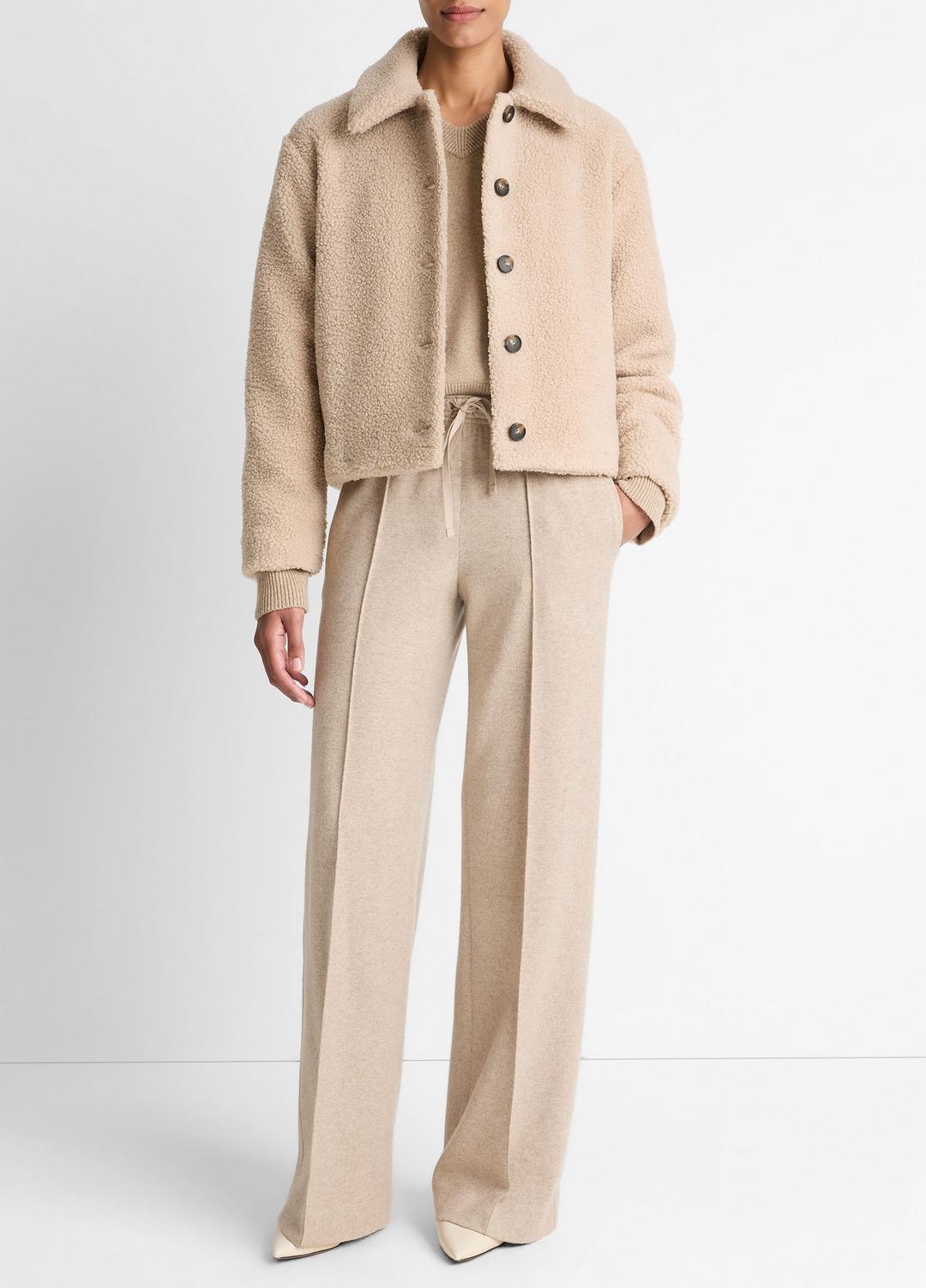 VINCE Collared Sherpa Jacket in Jackets
