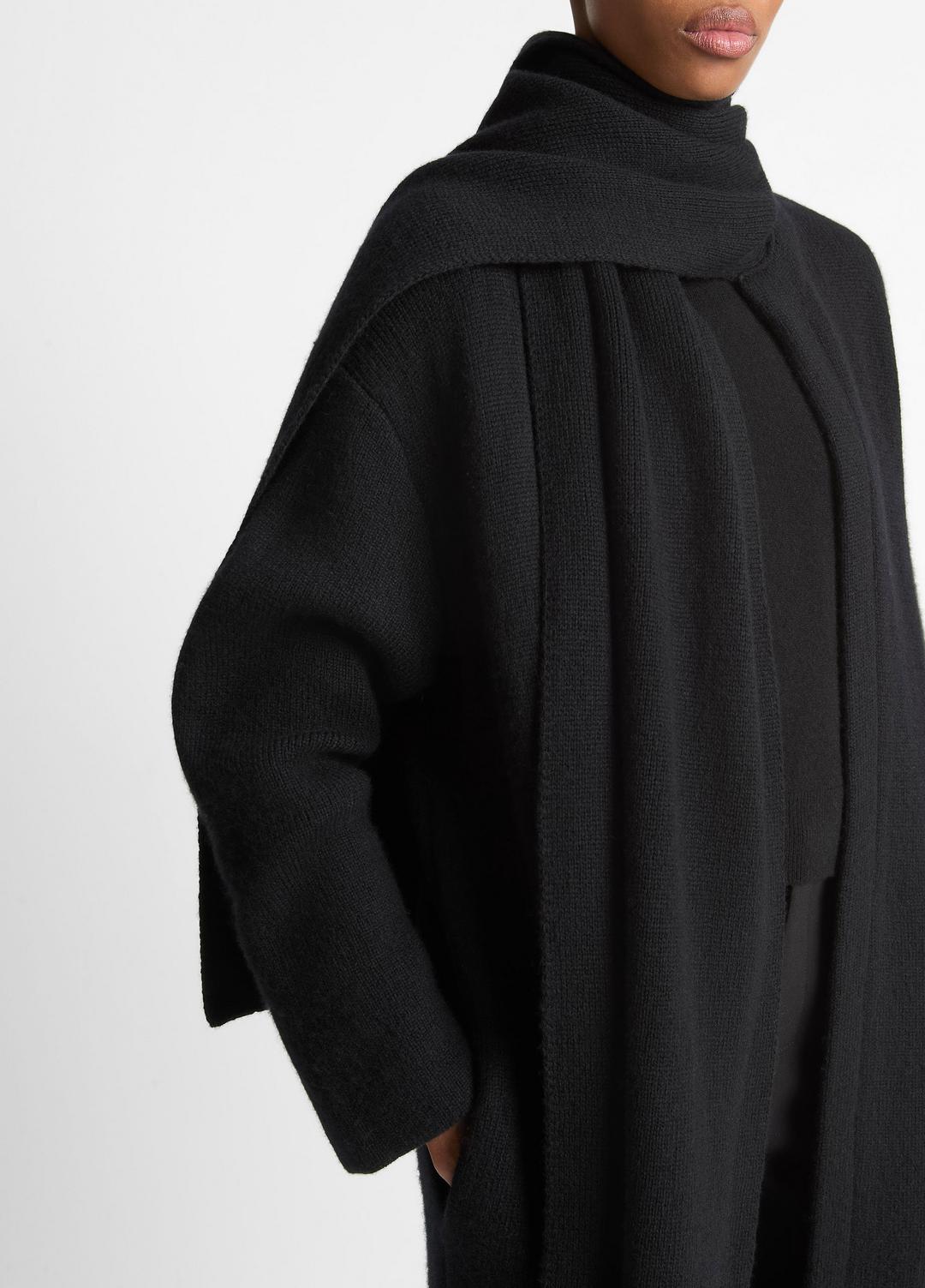 VINCE Draped-Scarf Wool-Blend Car Coat in Coats