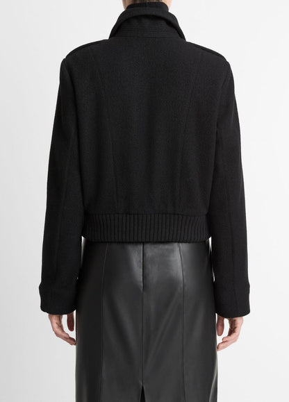 VINCE Italian Wool-Blend Cropped Jacket in Jackets