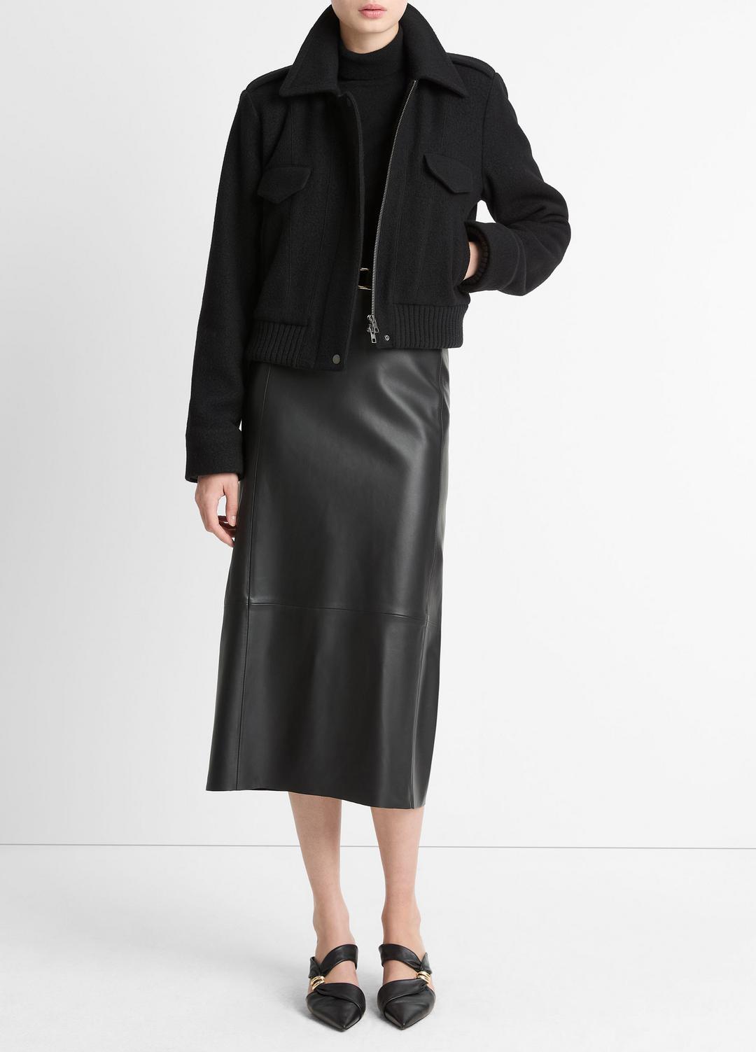 VINCE Italian Wool-Blend Cropped Jacket in Jackets