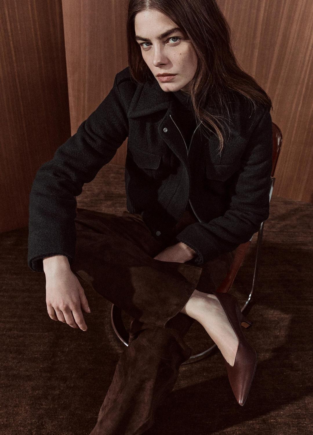 VINCE Italian Wool-Blend Cropped Jacket in Jackets
