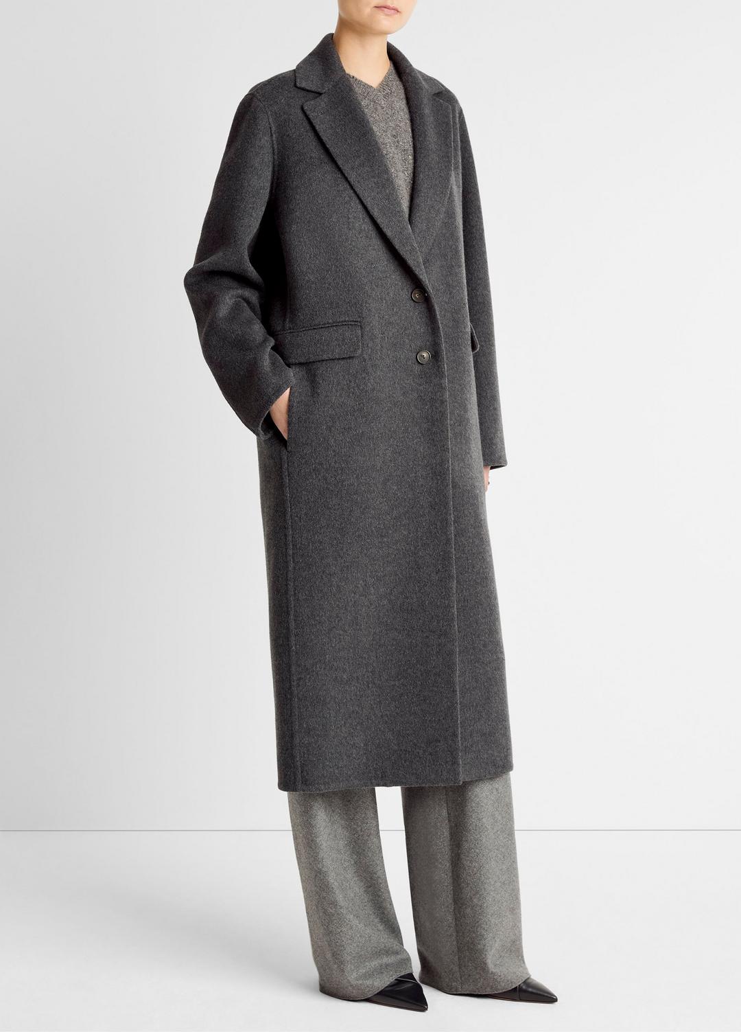 VINCE Wool-Blend Single-Breasted Coat in Coats