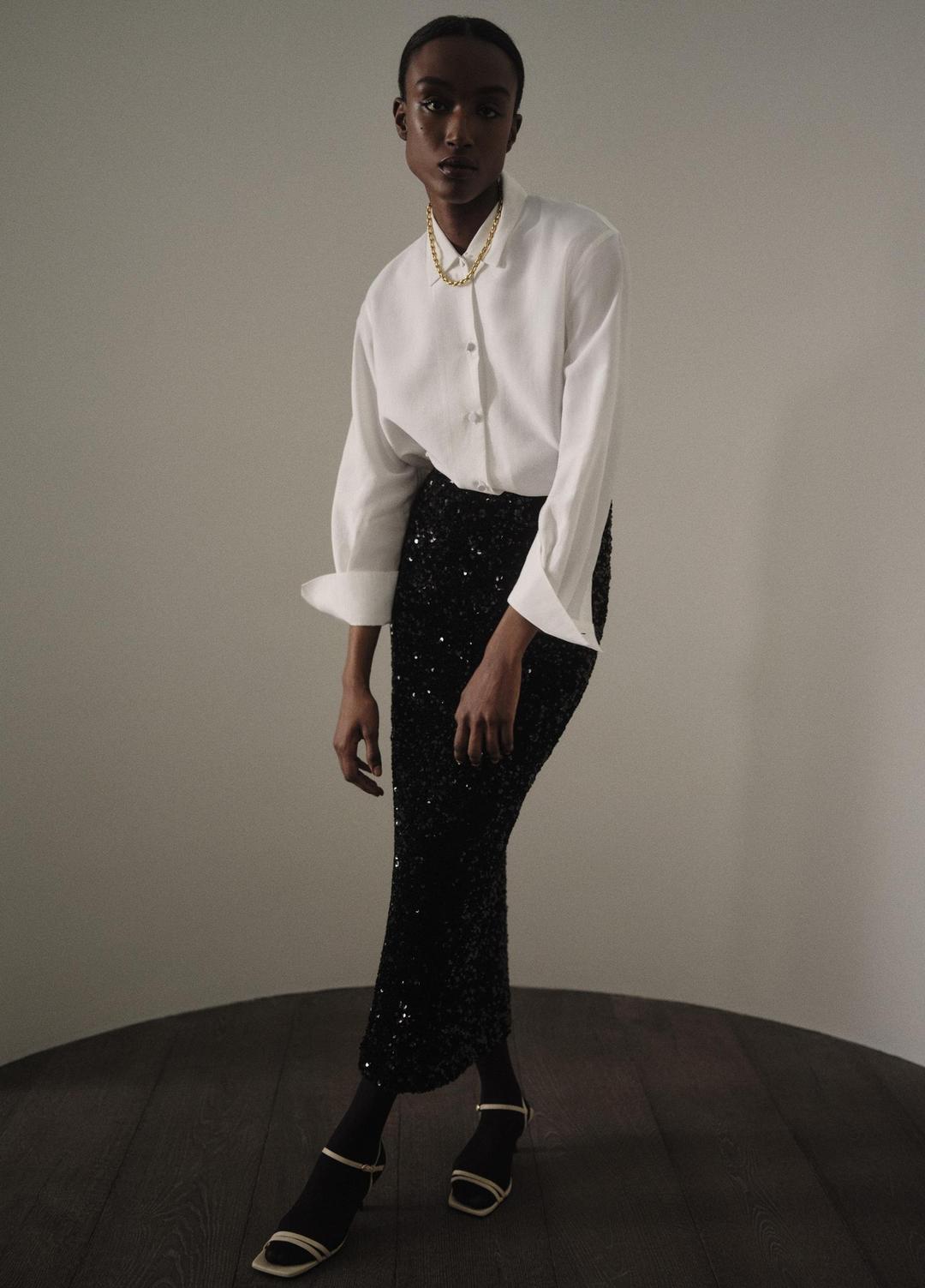 VINCE Refined Twill Covered-Button Shirt in Long Sleeve