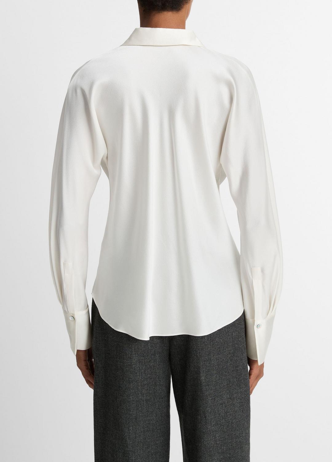 VINCE Silk Bias Long-Sleeve Blouse in Long Sleeve