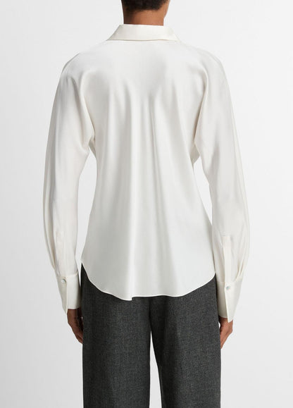 VINCE Silk Bias Long-Sleeve Blouse in Long Sleeve