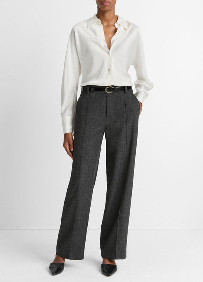 VINCE Silk Bias Long-Sleeve Blouse in Long Sleeve