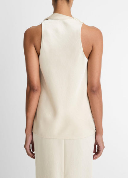 VINCE Satin Scarf Top in Tank Tops