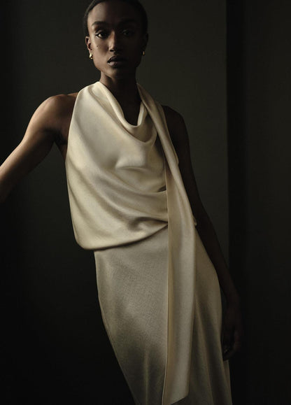 VINCE Satin Scarf Top in Tank Tops