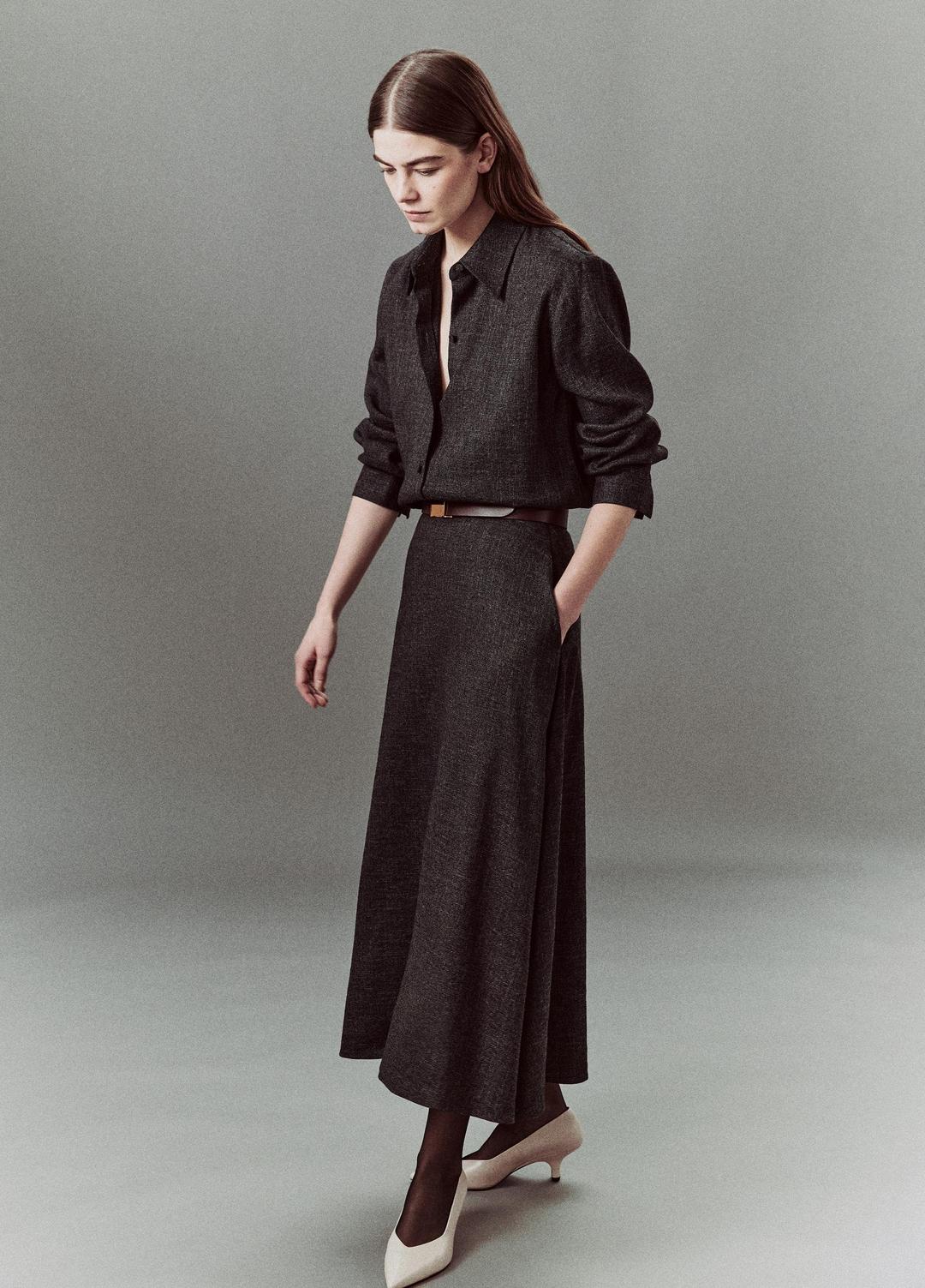 VINCE Italian Jaspe Relaxed Button-Front Shirt in Long Sleeve