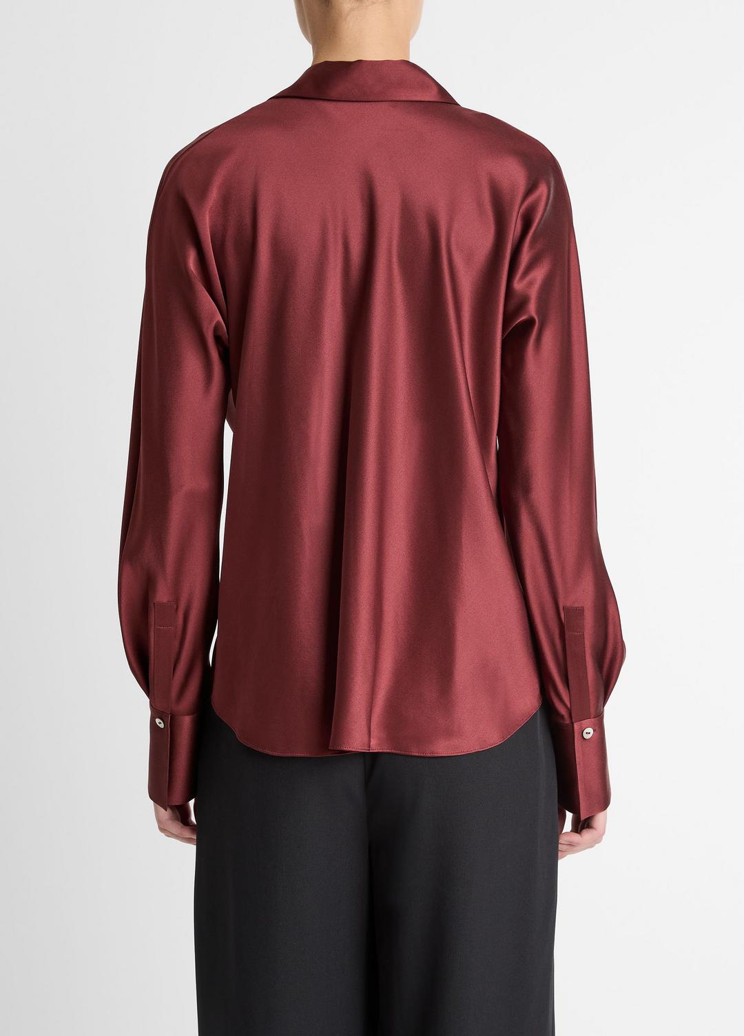 VINCE Silk Bias Long-Sleeve Blouse in Long Sleeve