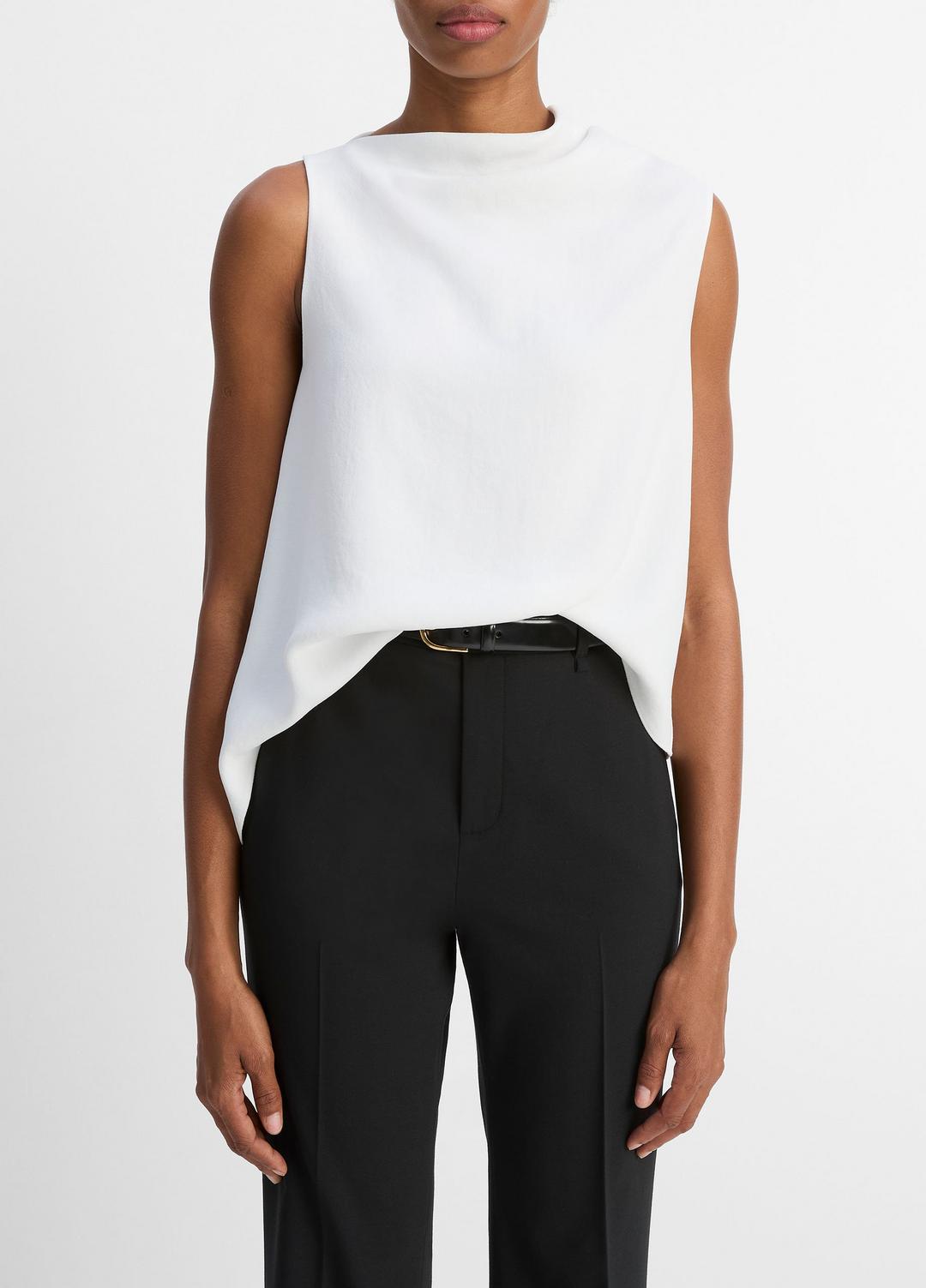 VINCE Asymmetrical Draped A-Line Top in Tank Tops