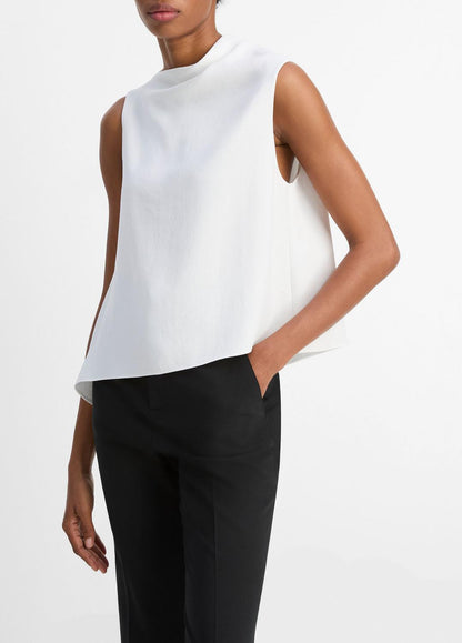 VINCE Asymmetrical Draped A-Line Top in Tank Tops