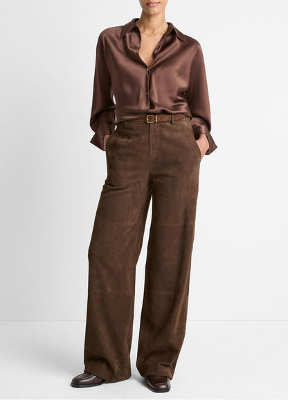 VINCE Silk Bias Long-Sleeve Blouse in Long Sleeve