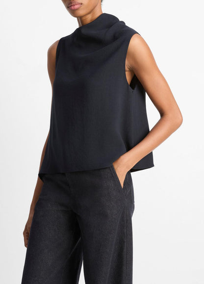 VINCE Asymmetrical Draped A-Line Top in Tank Tops