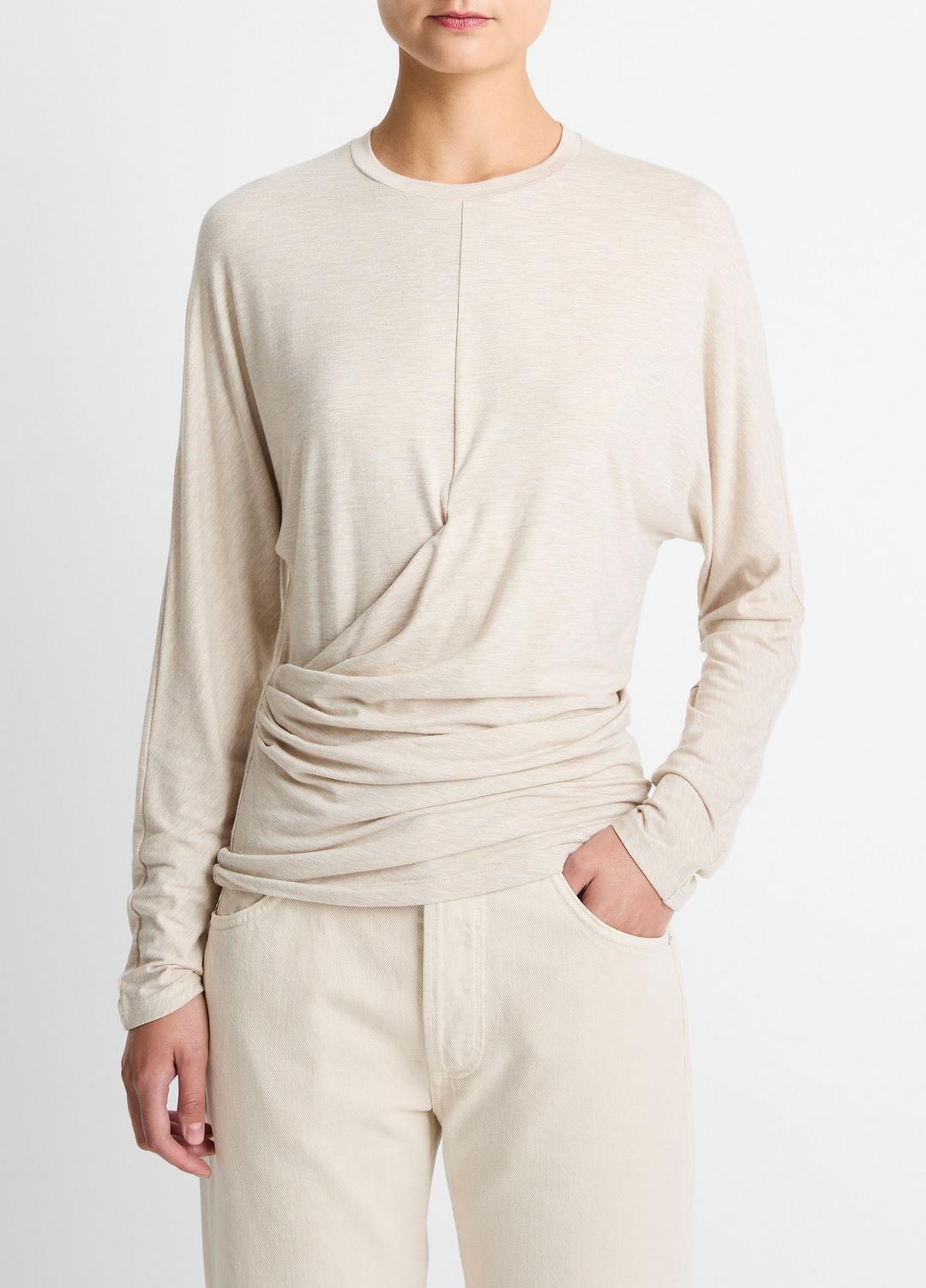 VINCE Fixed-Drape Long-Sleeve T-Shirt in Long Sleeve