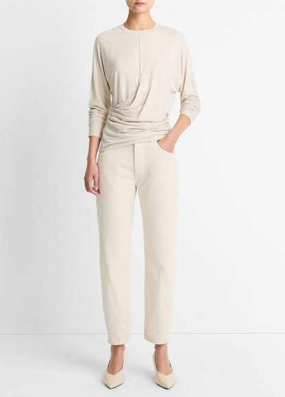 VINCE Fixed-Drape Long-Sleeve T-Shirt in Long Sleeve
