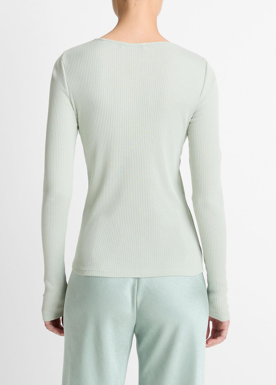 VINCE Ribbed Pima Cotton Long-Sleeve T-Shirt in Long Sleeve