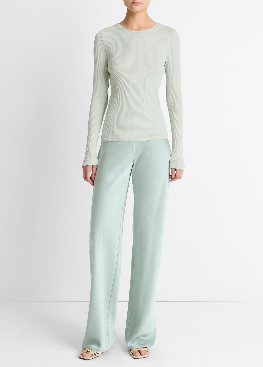 VINCE Ribbed Pima Cotton Long-Sleeve T-Shirt in Long Sleeve