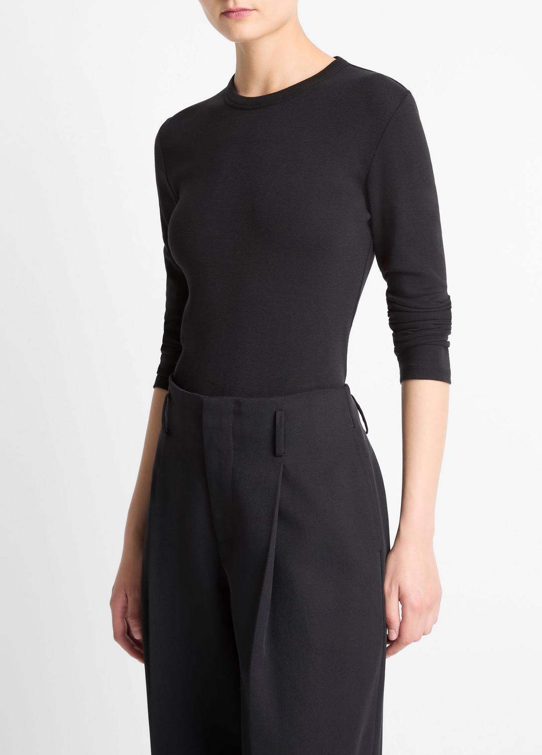 VINCE Essential Pima Cotton-Blend Long-Sleeve T-Shirt in Long Sleeve