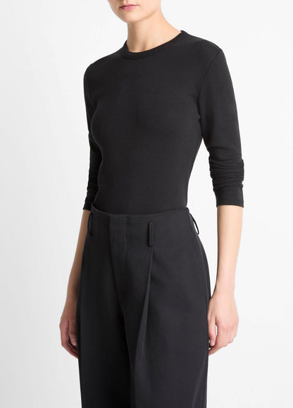 VINCE Essential Pima Cotton-Blend Long-Sleeve T-Shirt in Long Sleeve