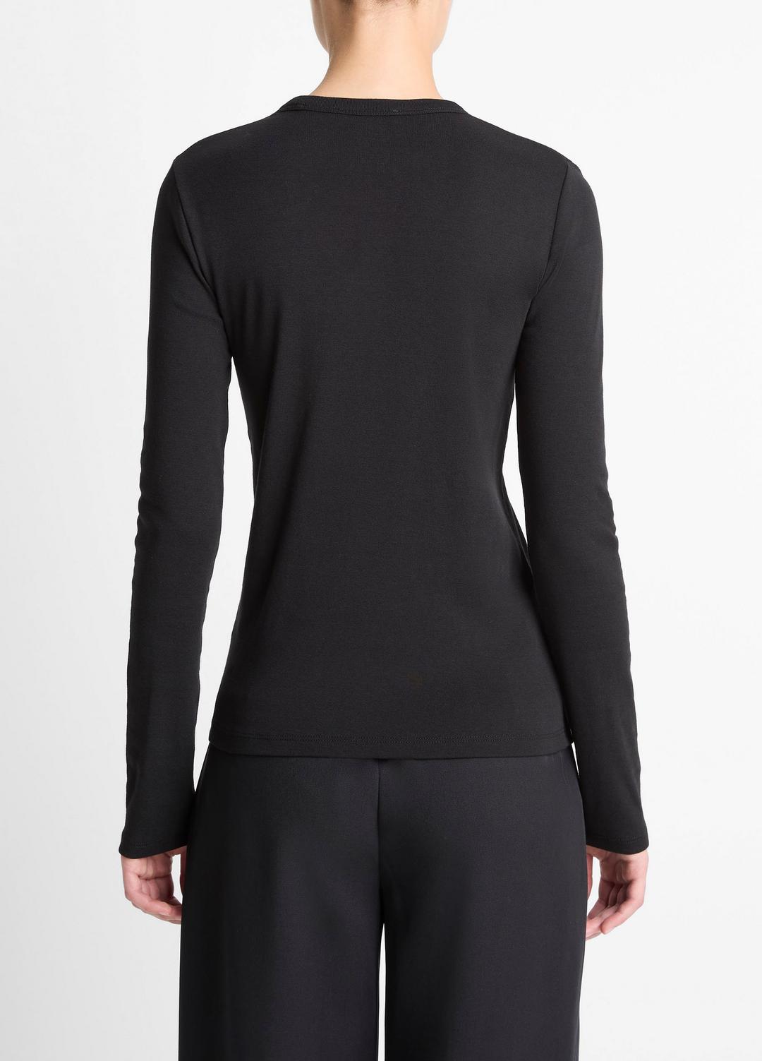 VINCE Essential Pima Cotton-Blend Long-Sleeve T-Shirt in Long Sleeve