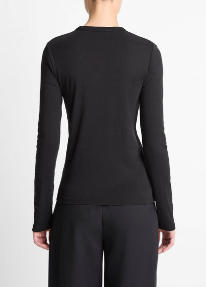 VINCE Essential Pima Cotton-Blend Long-Sleeve T-Shirt in Long Sleeve