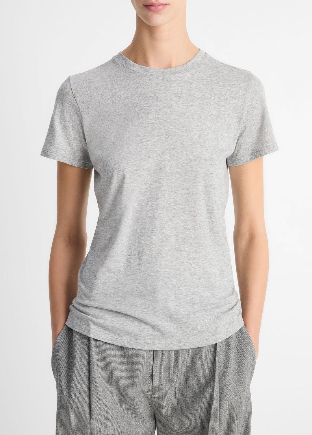 VINCE Essential Pima Cotton Crew Neck T-Shirt in Short Sleeve