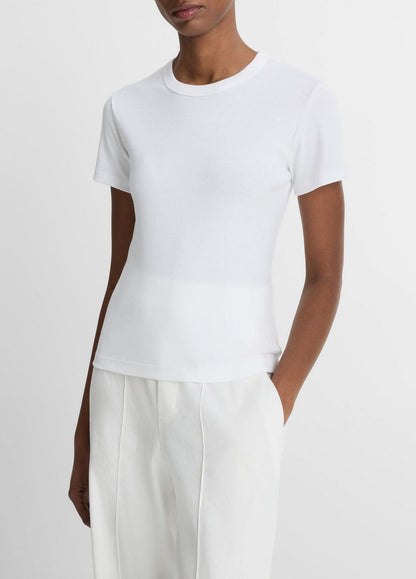 VINCE Pima Cotton-Blend '90s Shrunken T-Shirt in Short Sleeve