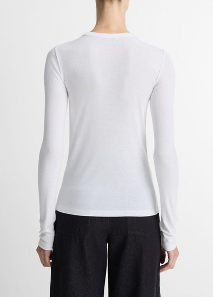 VINCE Essential Pima Cotton-Blend Long-Sleeve T-Shirt in Long Sleeve